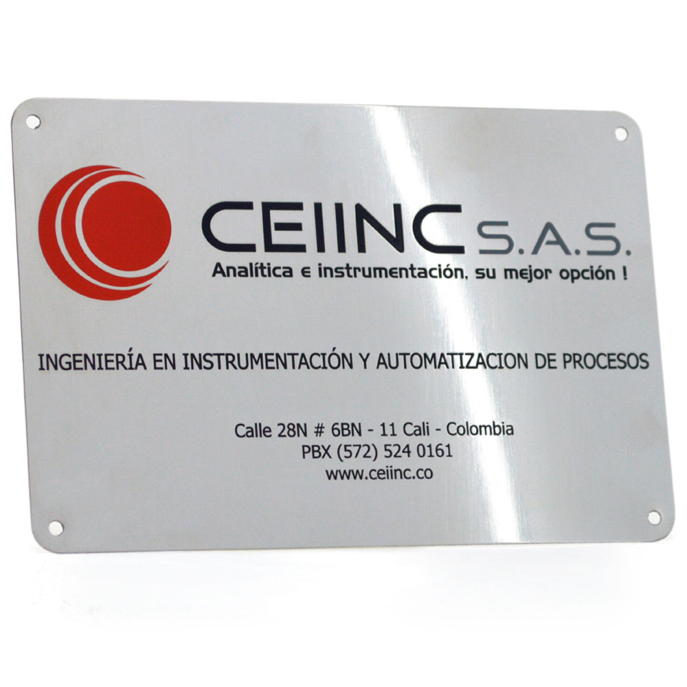 placas de identificación, placas metalicas, rotulacion maquinaria, acero, aluminio, bronce